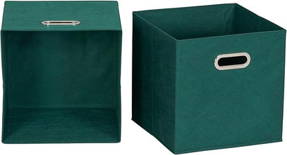Household Essentials 6 ct Open Fabric Cube Storage Bins, Forest Green