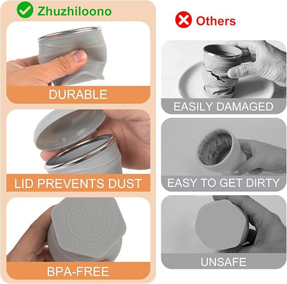 Collapsible Water Cup 6oz/180ml - Collapsible Cup - Silicone Collapsible TravelCup - Silicone Folding Camping Cup with Lids - Foldable Drinking Cup - for Travel, Camping, Hiking, Outdoor Sports