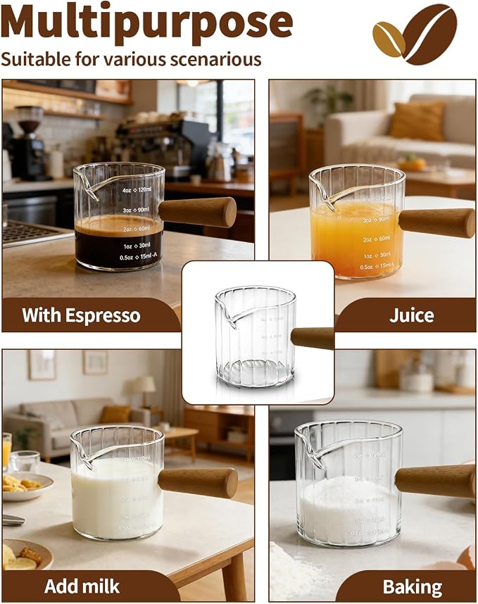 Espresso Measuring Cup 4 Oz, Espresso Glass Cups