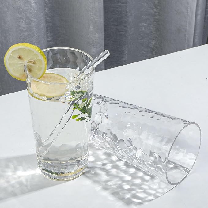 BPA-Free Plastic Tumblers 8 Pack | Reusable Dishwasher Safe | Stackable