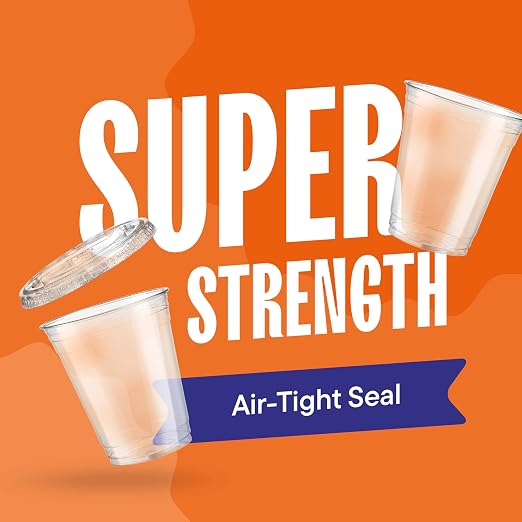 Stack Man Clear Plastic Cups - 12 oz - 100 Pack | Disposable Cups
