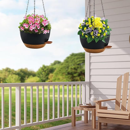 10 inch Hanging Planters for Indoor Plants, 3 Pack Self-Watering Hanging