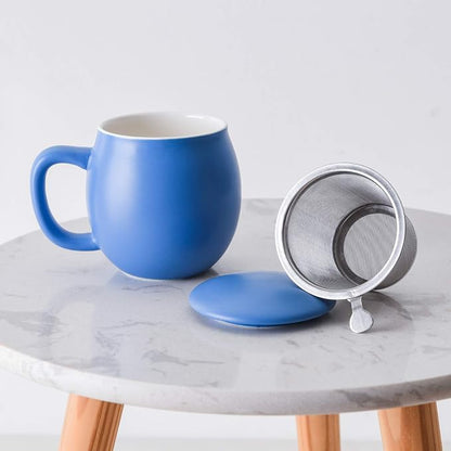 Yundu 12 OZ Matte Blue Ceramics Teacup
