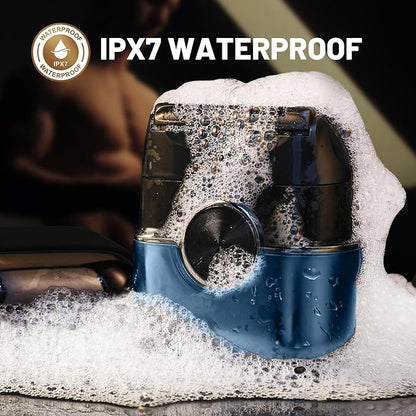Electric Foil Shavers for Men: Upgraded Mini Electric Razor for Beard - 4 Floating Blades & Big LED Display - 2 Gears Adjustable Face Razor with IPX7 Waterproof for Travel & Home, USB Type C