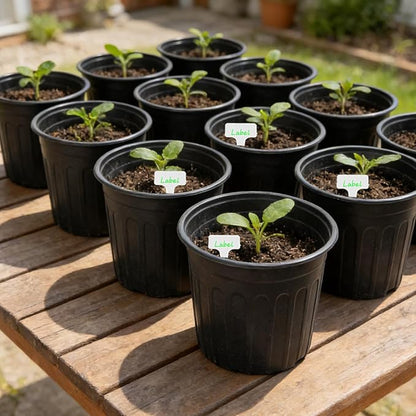 72-Pack 2/2.5/3 Gallon Flexible Plastic Plant Pots, Thickened Soft Seed