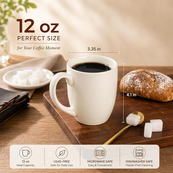 AmorArc 12 OZ Coffee Mugs, Matte Coffee Cups