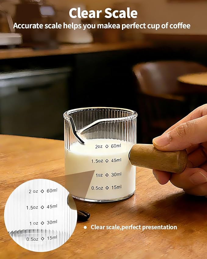 Espresso Measuring Cup 2 OZ, Espresso Glass Cups
