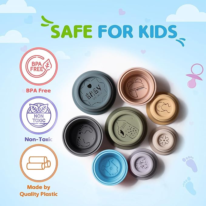 ZYFLSQ Stacking Cups Baby Toy, 8-Piece Set