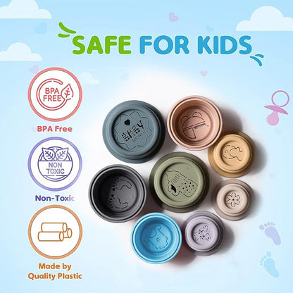 ZYFLSQ Stacking Cups Baby Toy, 8-Piece Set