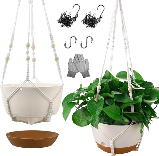 10 Inch Hanging Planters for Indoor Plants, Outdoor Hanging Plant Pot