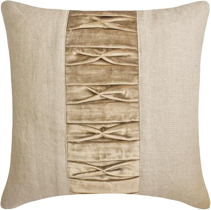 The HomeCentric King/Queen/Twin Brown Luxury Queen 74"x18" Bed Runner with One Pillow Cover, Patchwork, Pintucks Bed Scarf on Velvet Fabric - Cascade Pleats