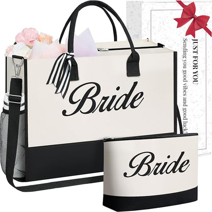 BAGAIL Initial Tote Bag, Personalized Birthday Gifts for Women, Teacher, Friends, Mom, Wedding, Monogrammed Beach Bag