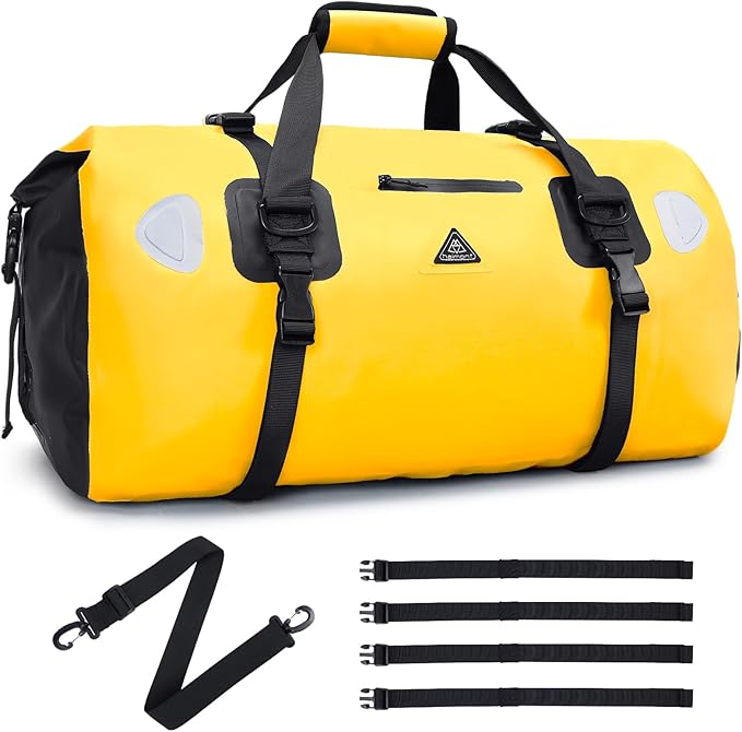 Haimont Waterproof Duffel Bag Roll-top Dry Duffel Bag with Quick-fixed Straps for Motorcycling, Rafting, Boating, SUP, Kayaking, Travel, 50L/70L