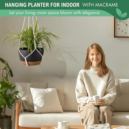 10 Inch Hanging Planters for Indoor Plants, Outdoor Hanging Plant Pot