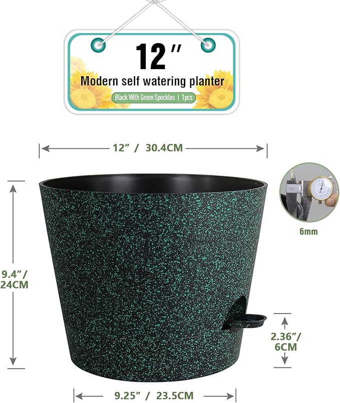 12 inch Large Self Watering Pots