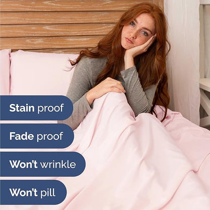 Twin Size 3 Piece Sheet Set - Comfy Breathable & Cooling Bed Sheets Set - Hotel Luxury Bedding for Women, Men, Kids, Teens, Boys & Girls - Deep Pockets, Soft, Wrinkle Free - Oeko-Tex - Lavender Pink