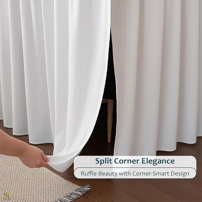 Shreem Linen Dorm Room Bed Skirt Twin XL 42 Inch Drop, 100% Microfiber Extra Long Bedskirt, White