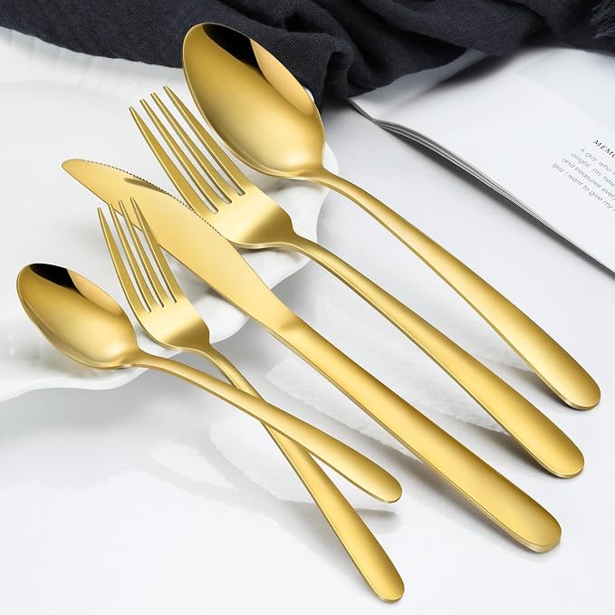 Hunnycook 20-Piece Gold Silverware Set