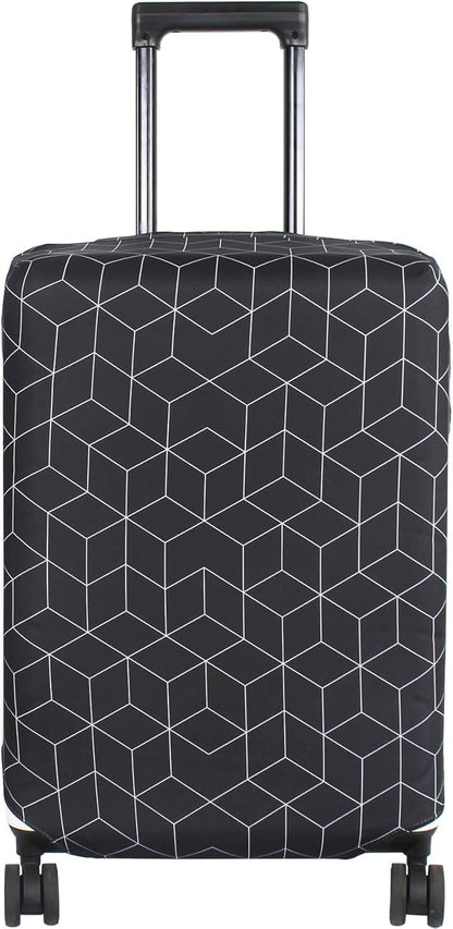 HYPER VENTURE Washable Luggage Cover - Fashion Suitcase Protector Fits 23-26 Inch Luggage (Black Maze, M)