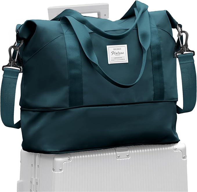 Travel Duffel Bag, Sports Tote Gym Bag, Shoulder Weekender Overnight Bag for Women