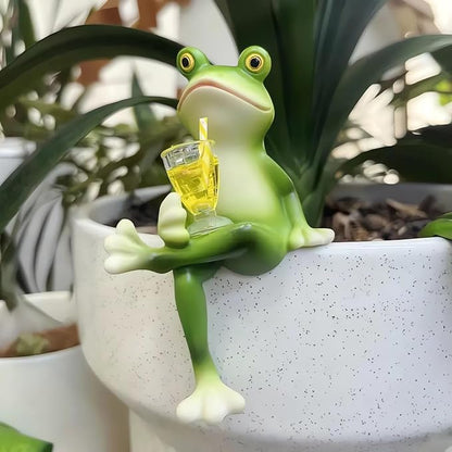 Miniature Frog Figurines Plant Decorations