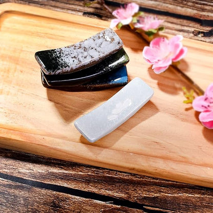 Ceramic Chopstick Rest Set of 4, Reactive Kiln Glaze Spoon Fork Holders |