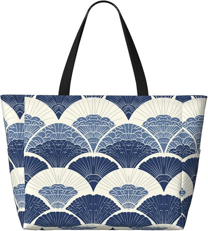 Beach Bag for Women Beach Tote Bag Waterproof Sandproof Large Bags with Zipper Big Capacity for Vacation Travel