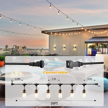 Svater 25 FT Outdoor String Lights 2W, Patio Light
