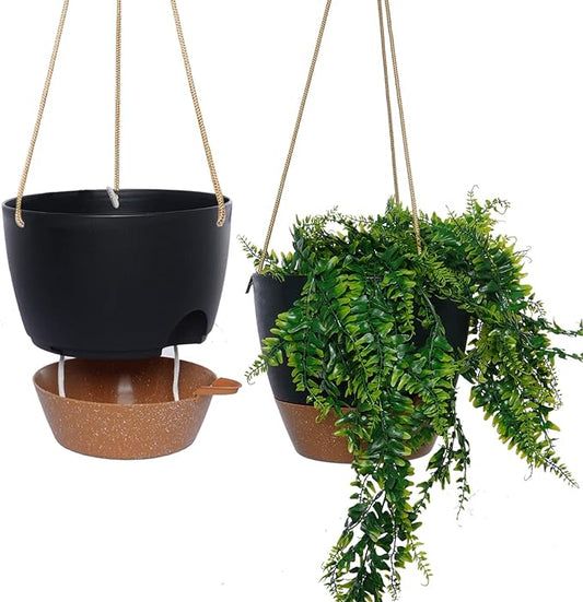 10 Inch Self Watering Hanging Pots, 2 Pack Hanging Planters