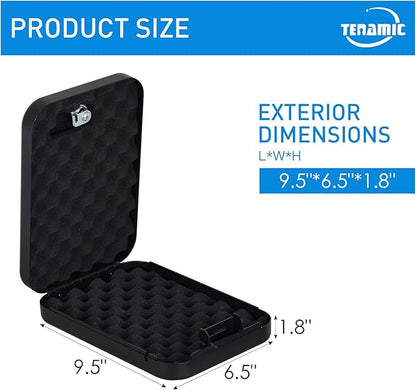 Tenamic Pistol Safe, Portable Travel Gun Safe, Solid Steel Handgun Lock Box for Home, Gun Safes for Car, Black