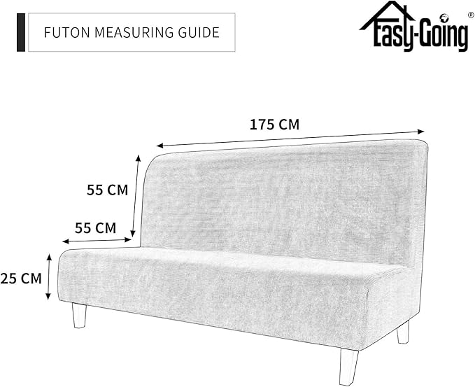 Easy-Going Stretch Futon Slipcover Armless Sofa Cover Furniture Protector Without Armrests Slipcover Soft with Elastic Bottom for Kids, Spandex Jacquard Fabric Small Checks(futon,Wine)