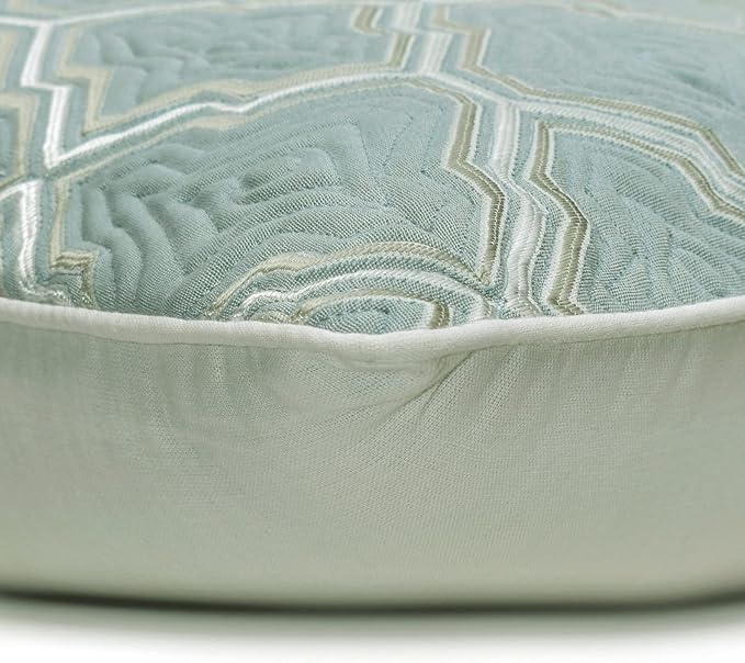 The HomeCentric King/Queen/Twin Light Blue Decorative Bed Runner CA King 86"x18" Bed Runner Without Pillow Cover, Quiled, Embroidery Bed Scarf on Jacquard Fabric - Estelle