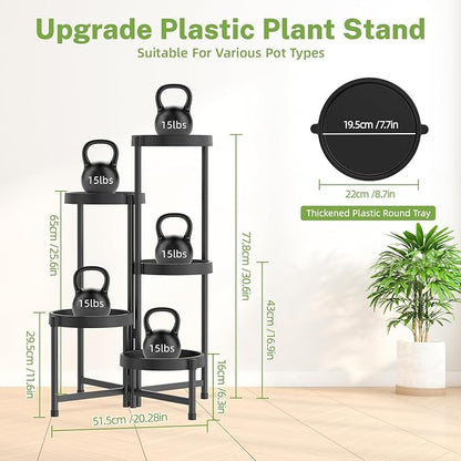 iDavosic.ly 5 Tier Folding Plant Stand Indoor Outdoor