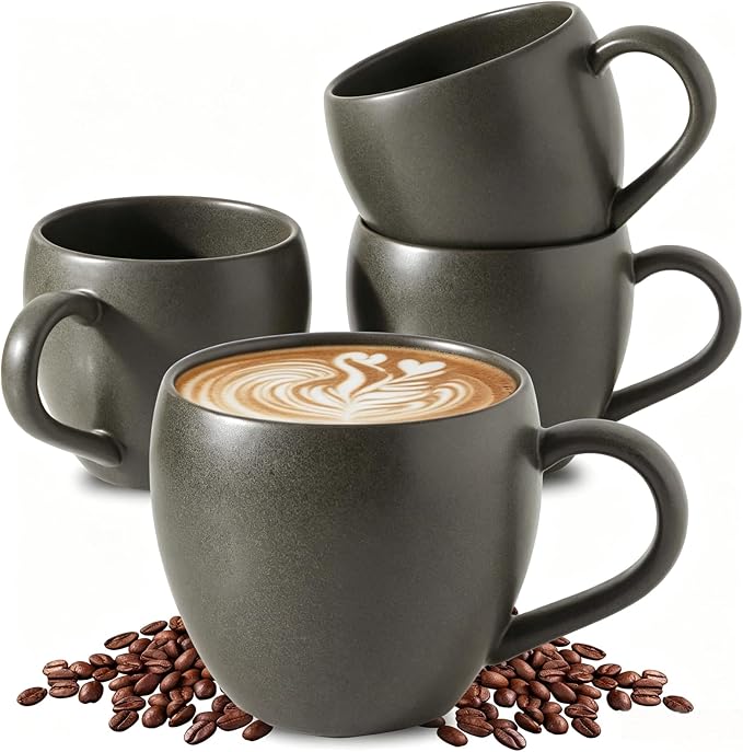 Coffee Mugs Set of 4, Ceramic Coffee Cups
