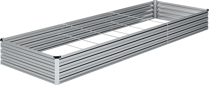 12x4x1FT Galvanized Raised Garden Bed Kit, Vegetable Boxes-Rectangle Metal