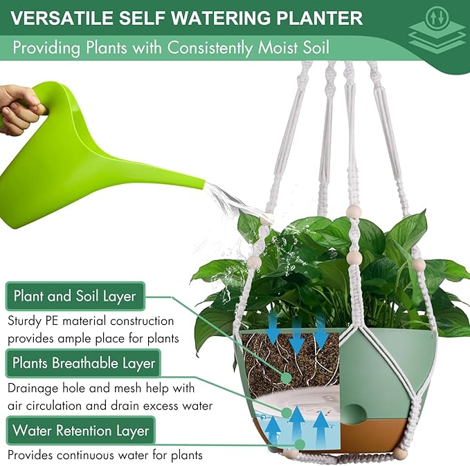 3 Pack 8/10/12 Inch Hanging Planters