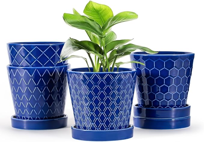 EFISPSS Ceramic Plant Pots, 5Inch Pots