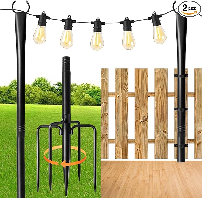 2 Pack 10FT Lighting Hanging Pole