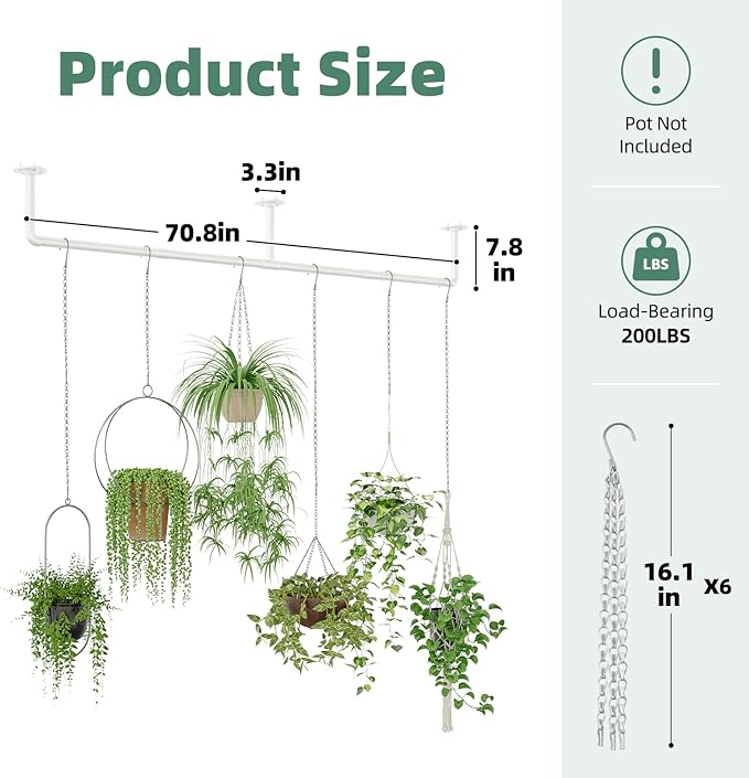 Plant Hanger Indoor with 6 Hanging Chains Hanging Planters