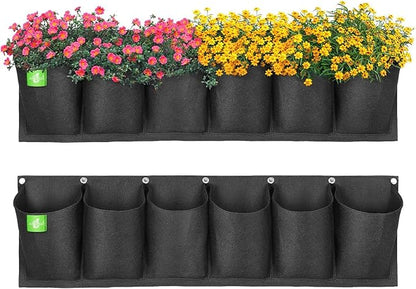 ANGTUO 6 Pockets Hanging Planters