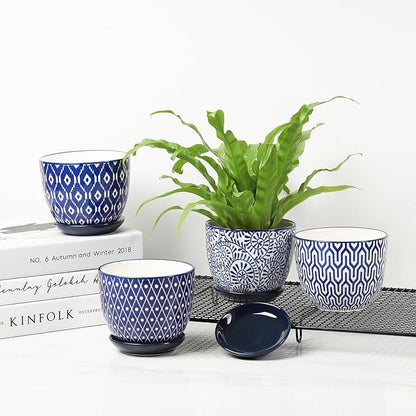 Selamica Ceramic Succulent Pots, 4.6 Inch Small Plant Pots