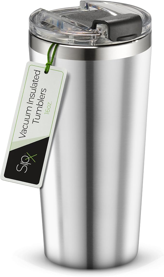SIPX™ Triple-Insulated Tumblers - 16oz. Premium Modern Tumbler With Lid, insulated Cup Keeps Hot For 6 Hours, Stainless Steel Tumbler Made Of Sustainable Material, Coffee Travel Mug For Home & Office