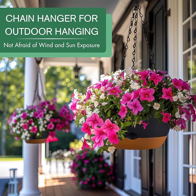 3 Pack 8/10/12 Inch Hanging Planters