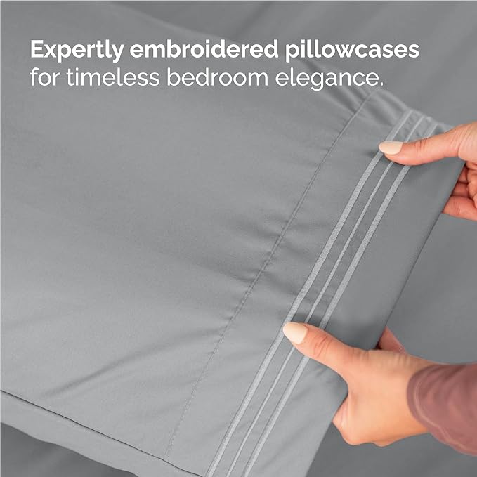 Twin XL Size 3 Piece Sheet Set - Comfy Breathable & Cooling Bed Sheets Set - Hotel Luxury Bedding for Women, Men, Kids, Teens, Boys & Girls - Deep Pockets, Soft, Wrinkle Free - Oeko-Tex - Steel Blue