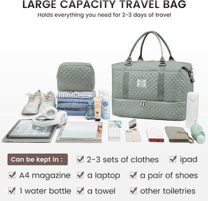 LOVEVOOK Travel Duffle Bag,Weekender Bags for Women with Shoe Compartment，Carry on Overnight Bag with Toiletry Bag,Gym Duffel Bag with Wet Pocket, Hospital Bags for Labor and Delivery