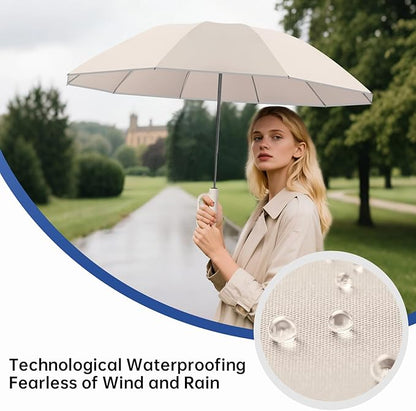 Portable Travel Umbrella, compact, durable, and windproof, reverse folding umbrella with safety reflective ring design, suitable for car and outdoor travel