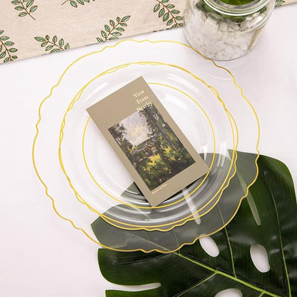 100pcs Clear Disposable Plastic Plates