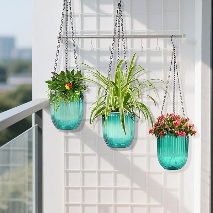 4 Pack Self Watering Hanging Planters