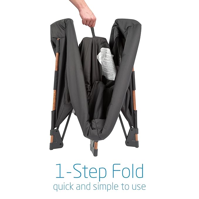 Maxi-Cosi Swift Lightweight Portable Playard, 1-Step Fold PlaypenWith Travel Bag, 2-Stage Mattress for Newborn to Toddlers, Essential Graphite