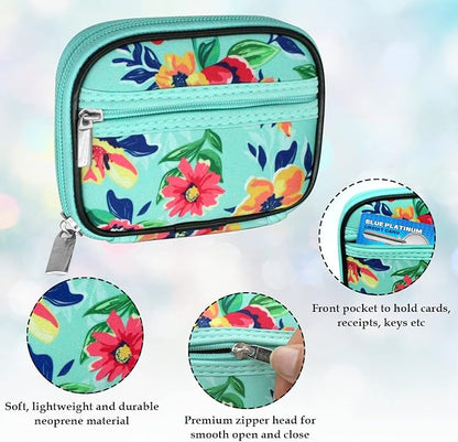 Serfeymi Weekly Travel Pill Organizer Pill Case for Purse with Removable 7 Day Pill Box, Fashionable Travel Medicine Organizer Pill Container for Medicine, Vitamin, Supplement - Black 01 + Green 01
